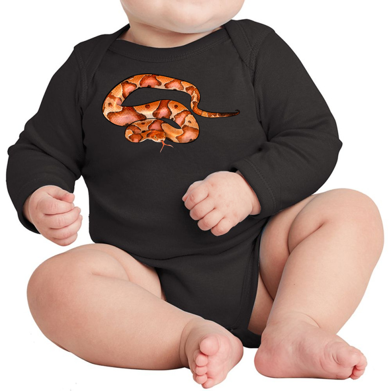 Copperhead Snake Illustrations Long Sleeve Baby Bodysuit | Artistshot