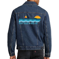 Keep Calm And Sail On   Sailing, Sailboat Retro Sunset Premium T Shirt Men Denim Jacket | Artistshot