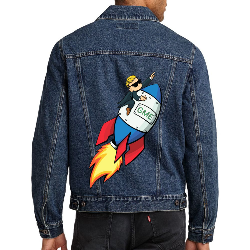 Run Gme Gamestock Men Denim Jacket by giokorek | Artistshot