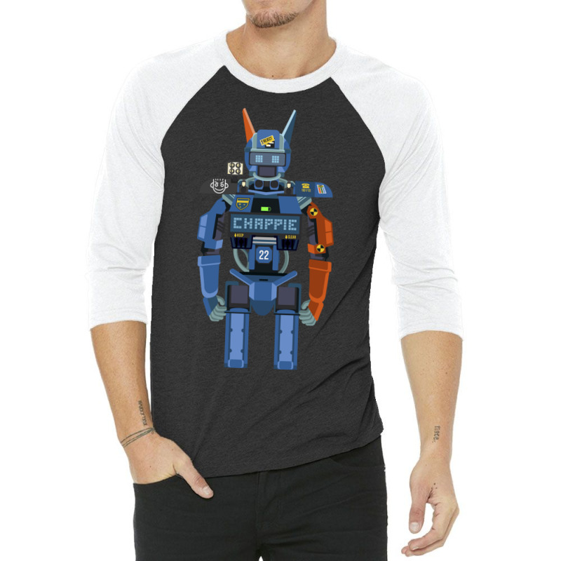 Chappie Flat Fanart 3/4 Sleeve Shirt | Artistshot