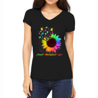 Sunflower Autism Awareness Day Accept Understand Love Women's V-neck T-shirt | Artistshot