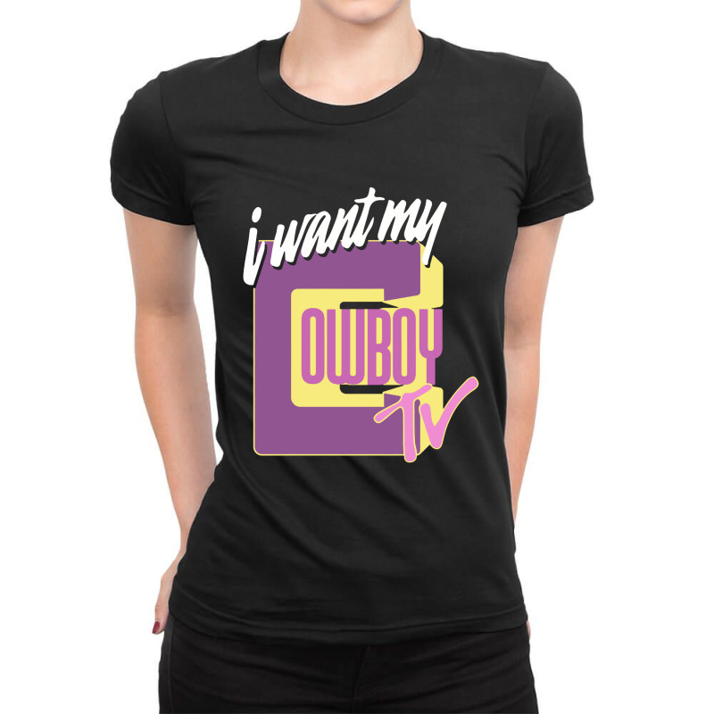 I Want My Cowboy Tv Ladies Fitted T-Shirt by Monica Store | Artistshot