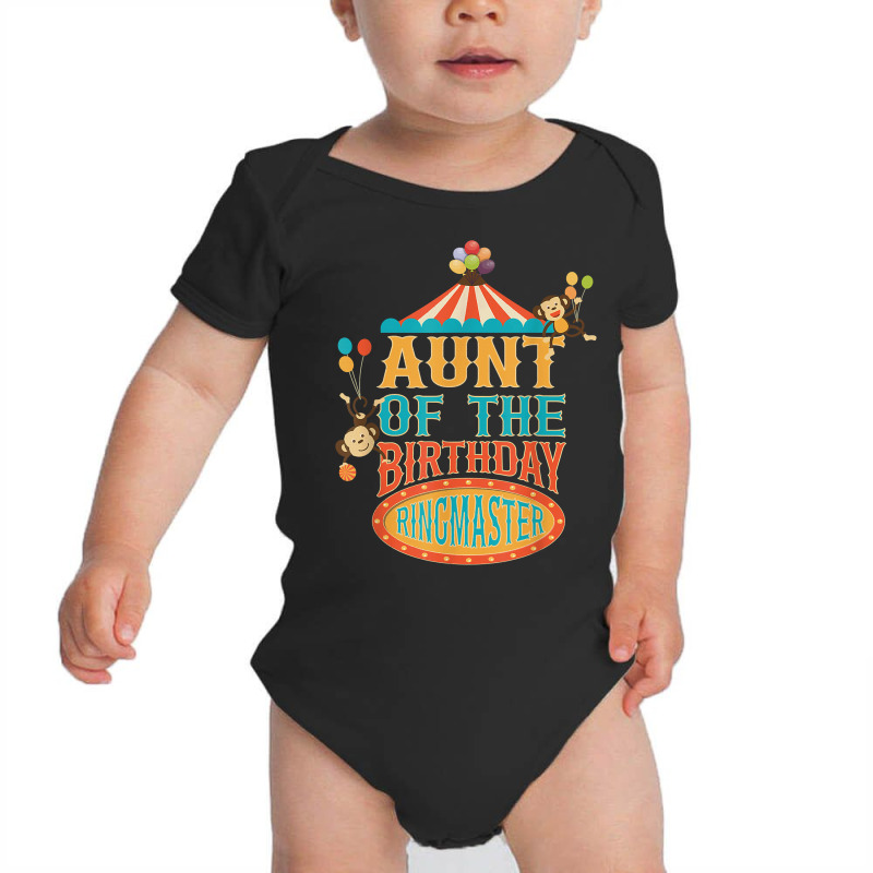 Aunt Of The Birthday Ringmaster Kids Circus Party B Day T Shirt Baby Bodysuit by paisleafuscaldo | Artistshot