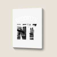 Brooklyn New York Skyline Hoodie Brooklyn Sweatshirt Portrait Canvas Print | Artistshot