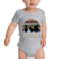 Bucking Rodeo Cowboy Team Roping Horse Riding Retro Long Sleeve T Shir Baby Bodysuit | Artistshot