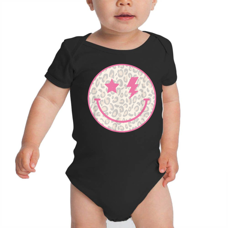 Trendy Leopard Smiley Face Lightning Bolt Baby Bodysuit by michaelnaher | Artistshot