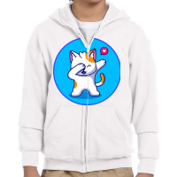 Cute Cat Dabbing Cartoon Youth Zipper Hoodie | Artistshot