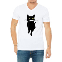 Moustache Cat V-neck Tee | Artistshot