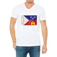 Allons Brandon Louisiana Acadiana Flag Lafayette T Shirt V-neck Tee | Artistshot