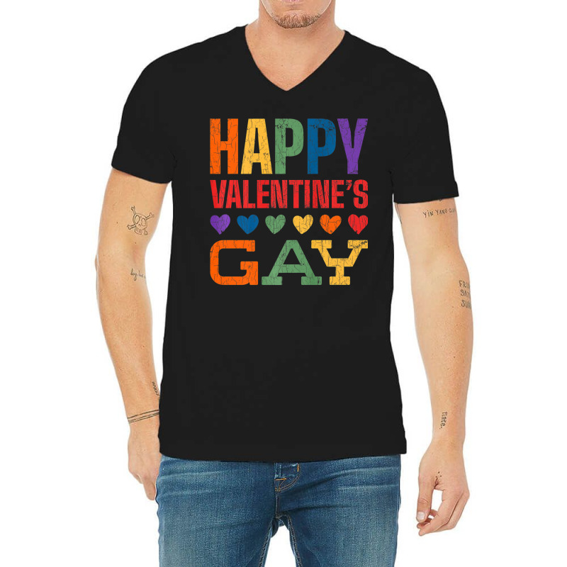 Lgbt Couples Valentines Day V-neck Tee | Artistshot