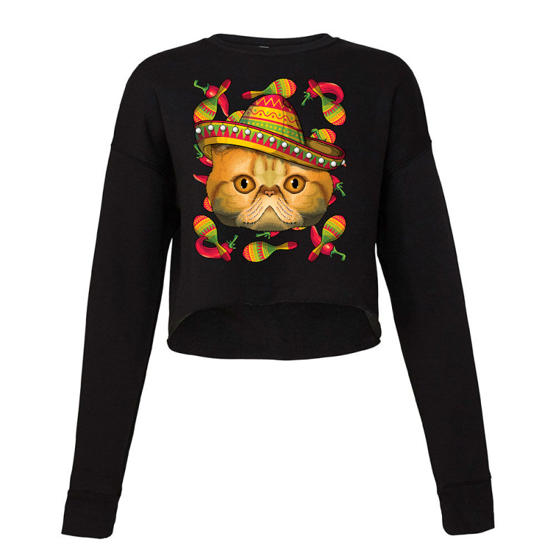 Cinco De Mayo Exotic Shorthair Sombrero Mexican Cat Fiesta T Shirt Cropped Sweater by Binhthai9809 | Artistshot