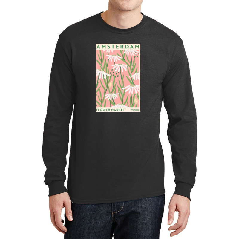 Flower Market - White Flower Amsterdam Long Sleeve Shirts by DorothyDecker | Artistshot