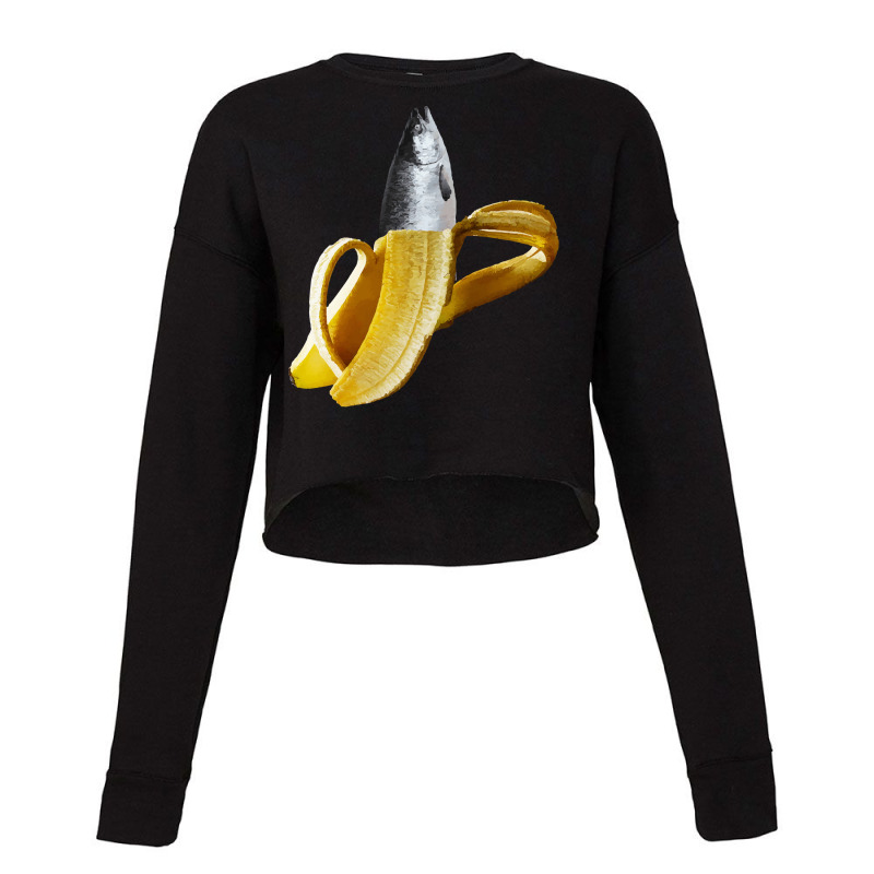 Chihuahua Dog In Banana Fruits T  Shirt Trout Fish Banana Fruits T  Sh Cropped Sweater by larkhorse | Artistshot