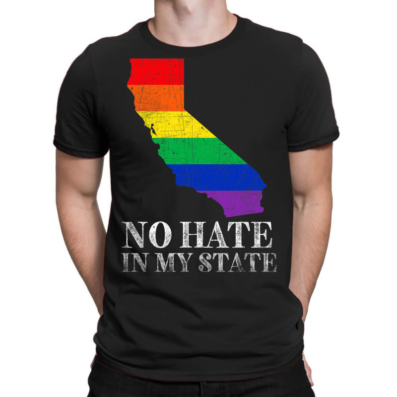 No Hate In My State California Map Lgbt Pride T-shirt | Artistshot