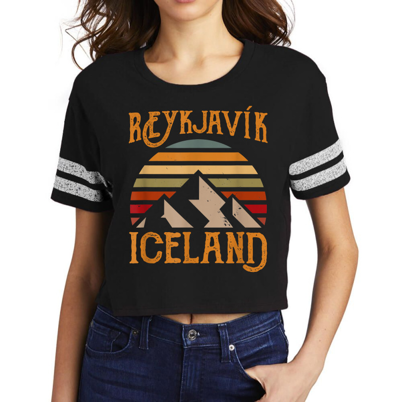 Retro Sun Reykjavik Iceland T Shirt Scorecard Crop Tee by paisleafuscaldo | Artistshot