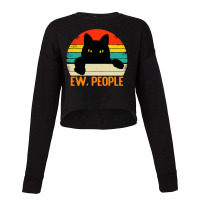 Ew, People Black Cat Cropped Sweater | Artistshot