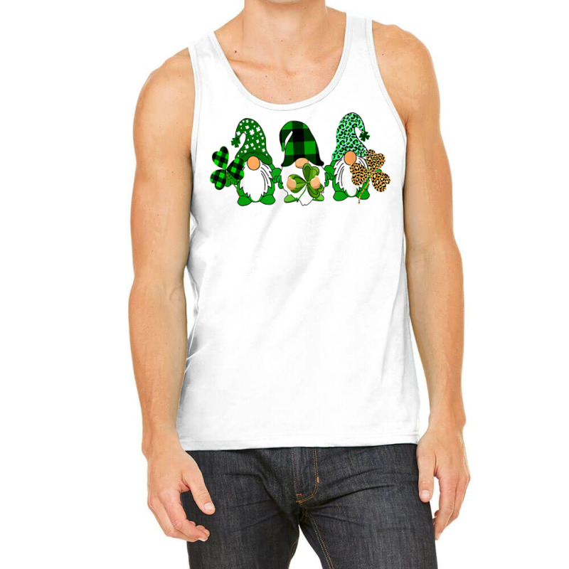 Three Gnomes Holding Shamrock Leopard Plaid St Patrick's Day T Shirt Tank Top | Artistshot