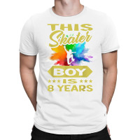 Skateboard Birthday Design For Boys, 8th Birthday T Shirt T-shirt | Artistshot