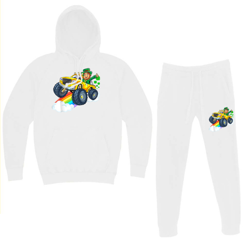 St Patricks Day Leprechaun Monster Truck Lucky Shamrock Boys Premium T Hoodie & Jogger Set | Artistshot