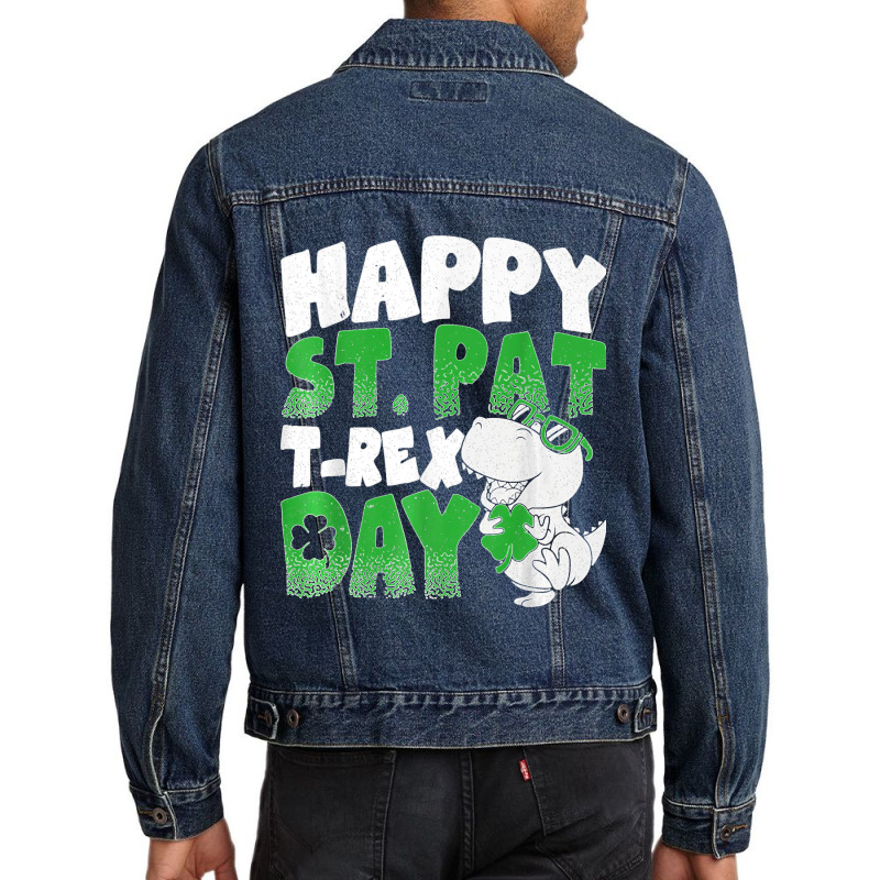 Happy St Pat Trex Day Funny Dino T Rex St Patricks Day Boys T Shirt Men Denim Jacket | Artistshot