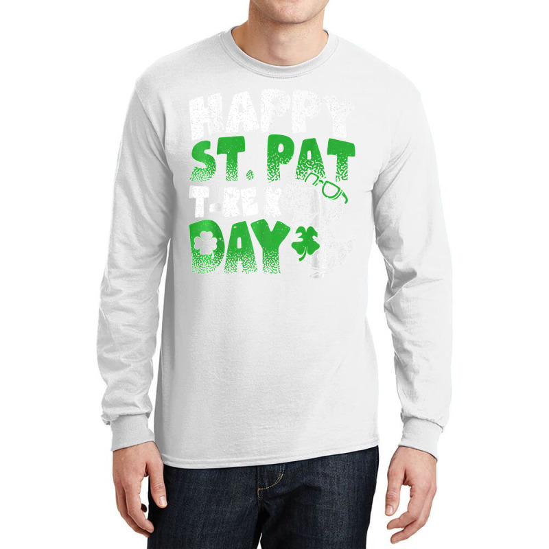 Happy St Pat Trex Day Funny Dino T Rex St Patricks Day Boys T Shirt Long Sleeve Shirts | Artistshot