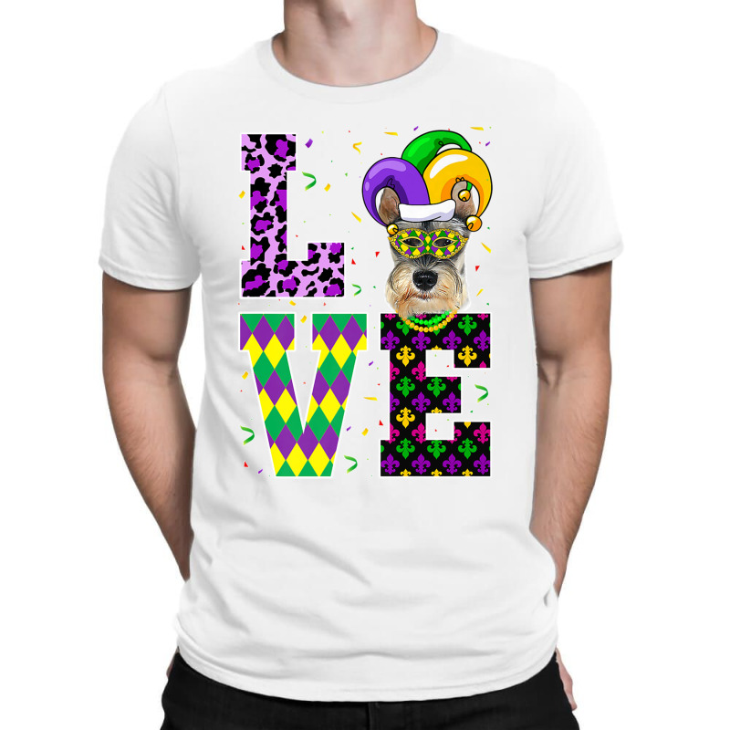 I Love Mardi Gras Festival Party Lover Funny Schnauzer Dog Premium T S T-shirt | Artistshot