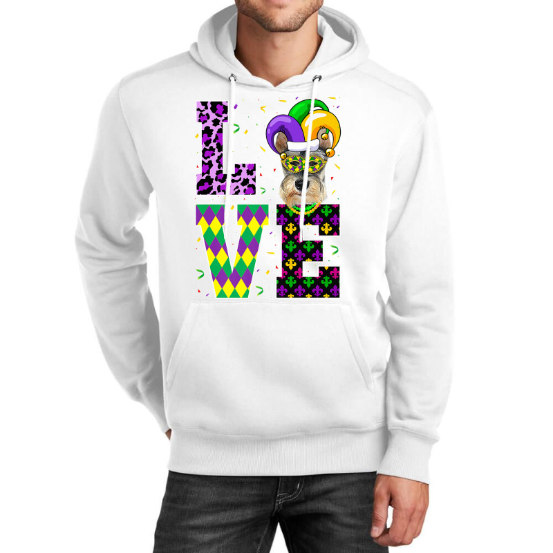 I Love Mardi Gras Festival Party Lover Funny Schnauzer Dog Premium T S Unisex Hoodie | Artistshot