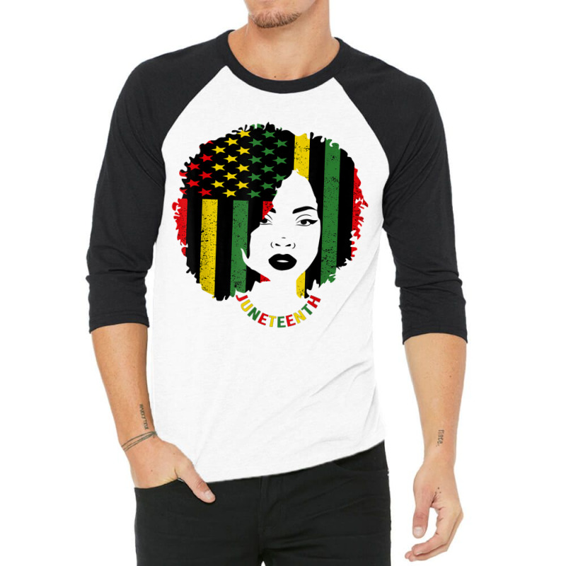 Juneteenth Black Women Flag History African American 1865 T Shirt 3/4 Sleeve Shirt | Artistshot