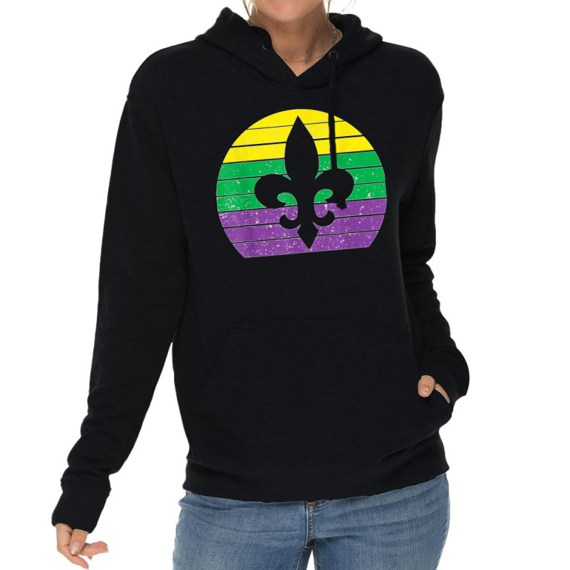 Retro Jester Hat Silhouette Mardi Gras Carnival T Shirt Lightweight Hoodie | Artistshot