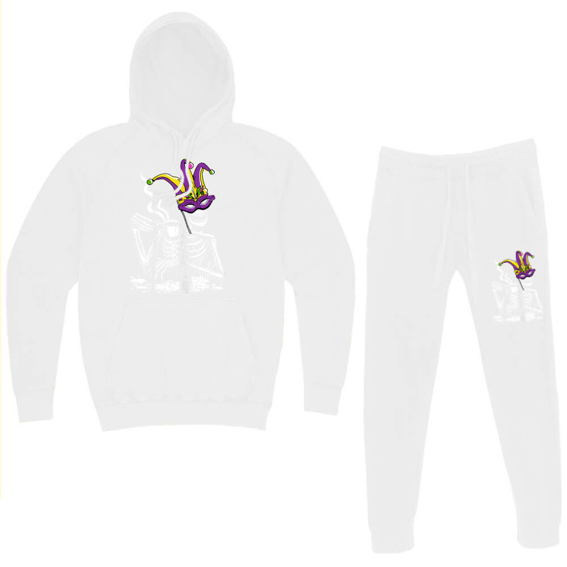 Womens Skeleton Drinking Coffee Mardi Gras Masquerade Parade Party T S Hoodie & Jogger Set | Artistshot