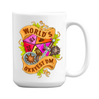 World Okayest Dm D20 Dice Gaming Rpg Board Games T Shirt 15 Oz Coffee Mug | Artistshot