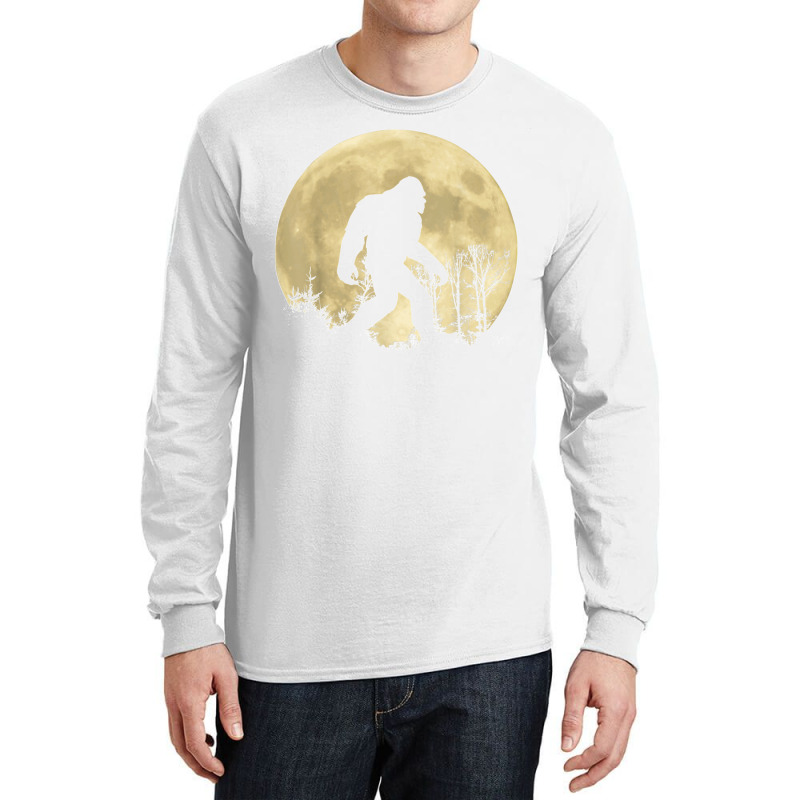 Funny Bigfoot Sasquatch Full Moon Forest T Shirt Long Sleeve Shirts | Artistshot