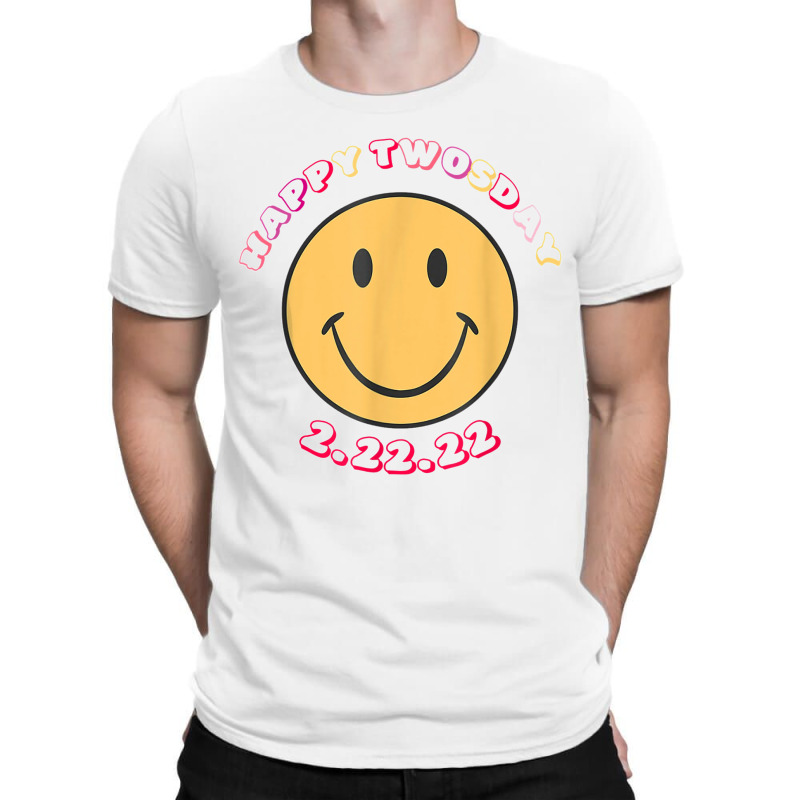 Happy Twosday Tuesday February 22nd 2022 Retro Smiley Face T Shirt T-shirt | Artistshot