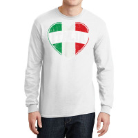 Italy Italia Italian Flag Heart Retro Vintage Design T Shirt Long Sleeve Shirts | Artistshot