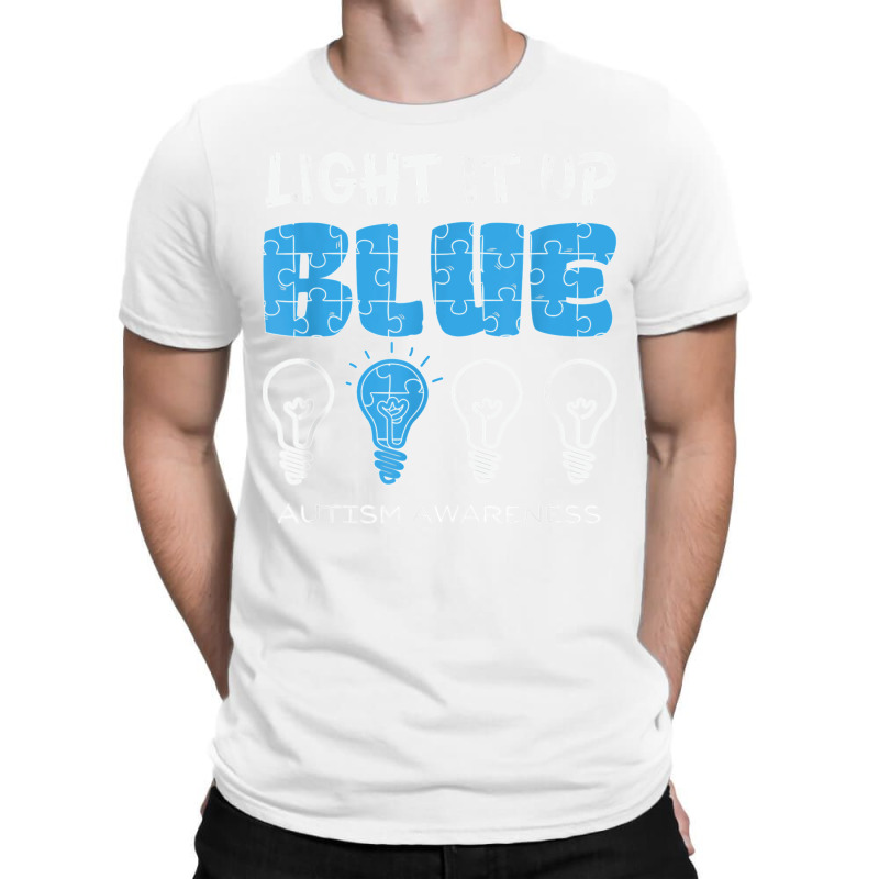 Light It Up Blue Autism Awareness April Mom Dad Kids Puzzle T Shirt T-shirt | Artistshot