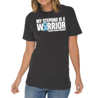 My Stepdad Is A Warrior Prostate Cancer Awareness Premium T Shirt Vintage T-shirt | Artistshot