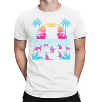 Vaporwave Cats Palm Trees Aesthetic Japanese Kawaii T Shirt T-shirt | Artistshot