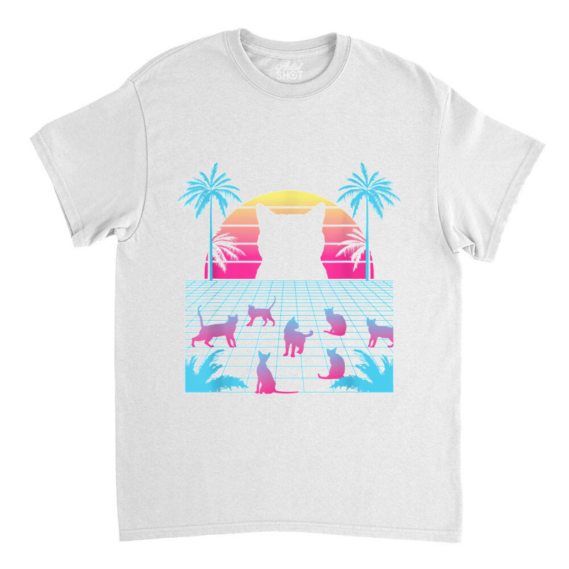 Vaporwave Cats Palm Trees Aesthetic Japanese Kawaii T Shirt Classic T-shirt | Artistshot