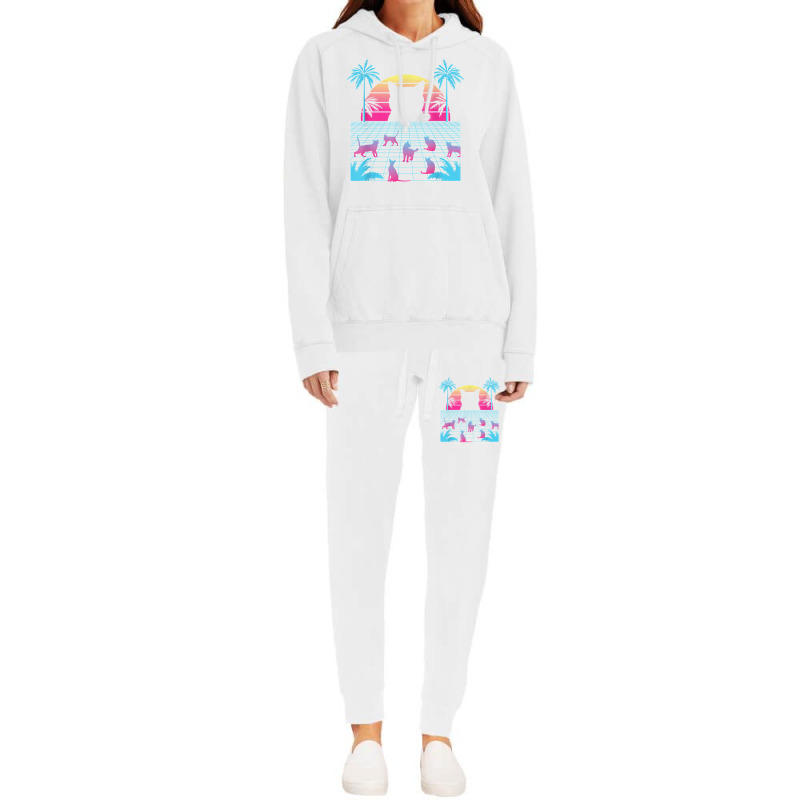 Vaporwave Cats Palm Trees Aesthetic Japanese Kawaii T Shirt Hoodie & Jogger Set | Artistshot