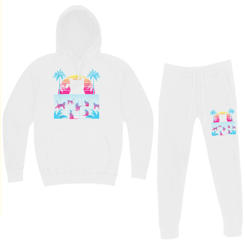 Vaporwave Cats Palm Trees Aesthetic Japanese Kawaii T Shirt Hoodie & Jogger Set | Artistshot