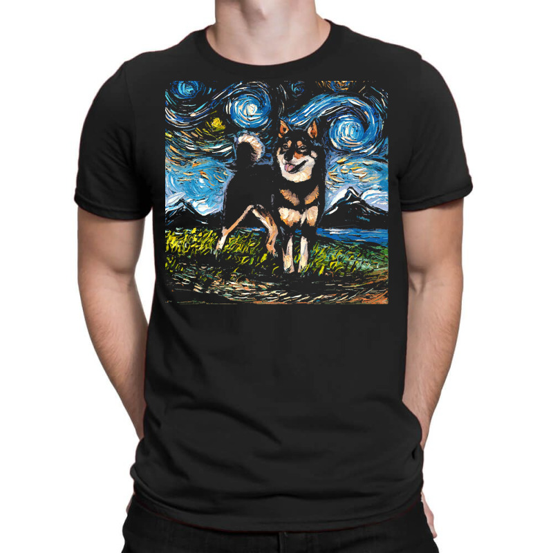 Shiba Inu T  Shirt Black And Tan Shiba Inu Night T  Shirt T-Shirt by jaylinconsidine282 | Artistshot