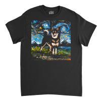 Shiba Inu T  Shirt Black And Tan Shiba Inu Night T  Shirt Classic T-shirt | Artistshot