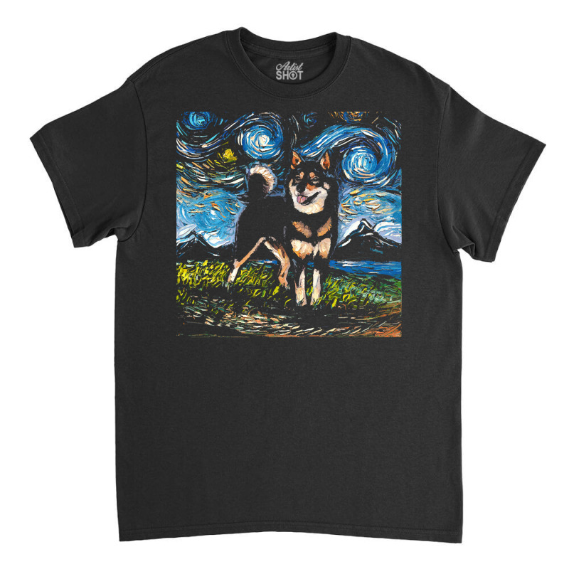 Shiba Inu T  Shirt Black And Tan Shiba Inu Night T  Shirt Classic T-shirt by jaylinconsidine282 | Artistshot