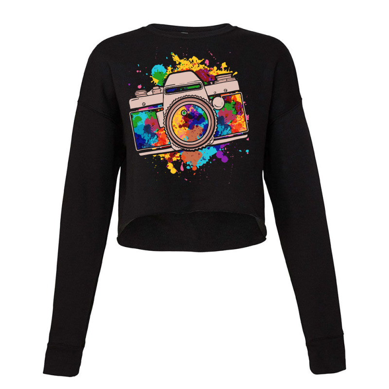 Photography T  Shirt Photograph Colorful Camera Photo Photographer Pho Cropped Sweater by sengeryasmin | Artistshot