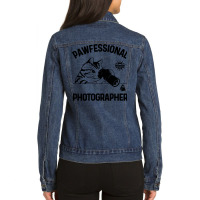 Pawfessional Photographer T  Shirt Pawfessional Photographer   Studio Ladies Denim Jacket | Artistshot