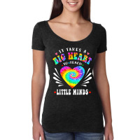 Groovy Retro It Takes A Big Heart To Teach Little Minds T Shirt Women's Triblend Scoop T-shirt | Artistshot