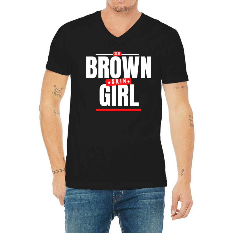 Funny Brown Skin Girl Gift V-neck Tee | Artistshot