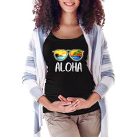 Aloha Hawaii Hawaiian Island Sunglasses Palm Trees Beach T Shirt Maternity Scoop Neck T-shirt | Artistshot