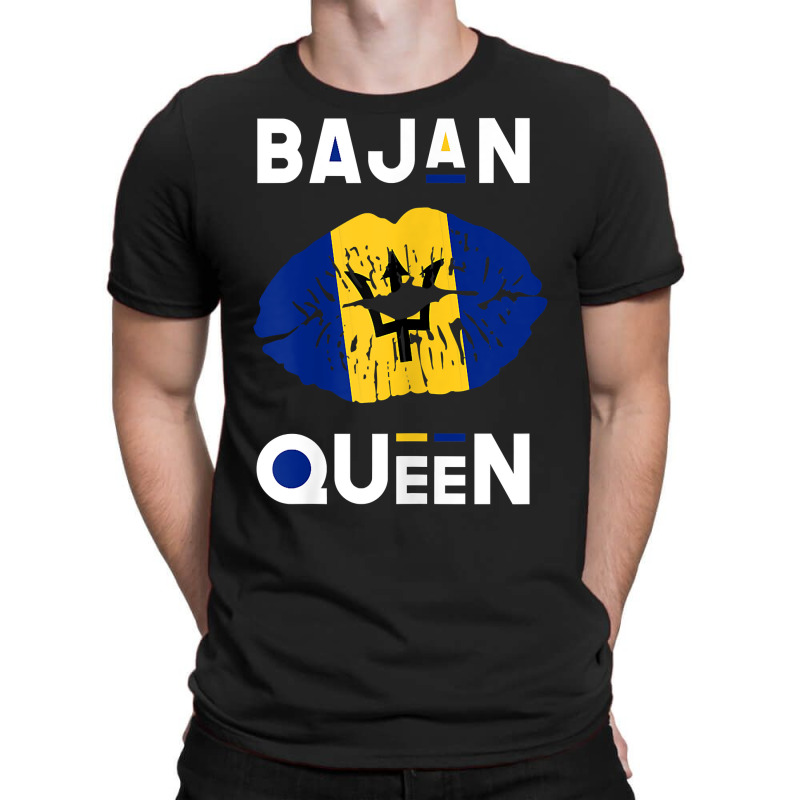 Womens Bajan Queen Shirt Barbados Flag Lips Barbadian Pride T Shirt T-Shirt by apolitery | Artistshot