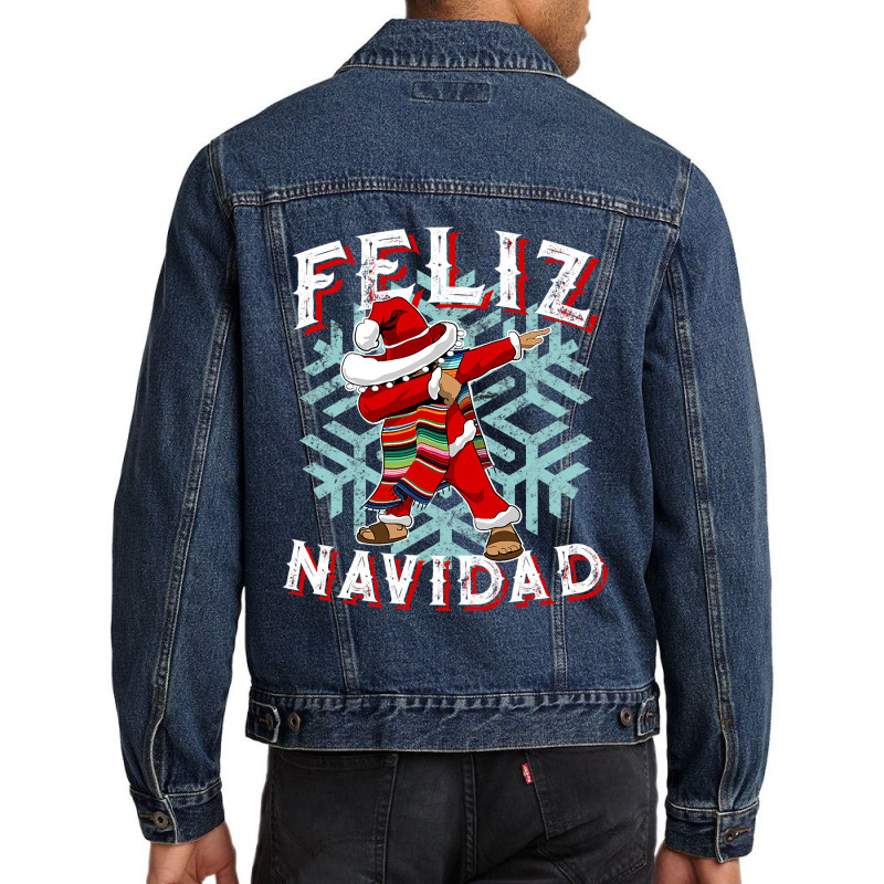 Feliz Navidad Dabbing Christmas Sombrero T Shirt Men Denim Jacket | Artistshot